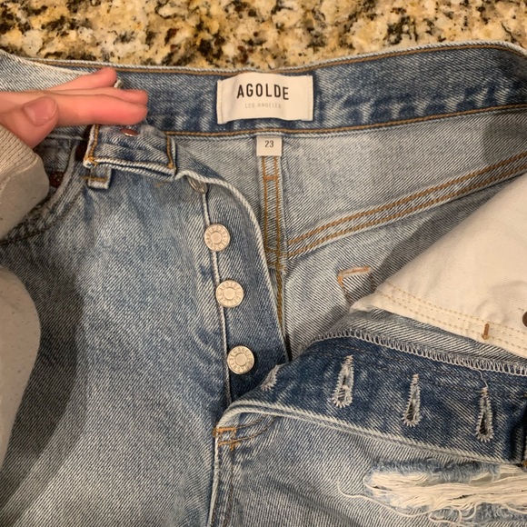 Agolde size 23 denim shorts style Parker like new - Picture 3 of 3